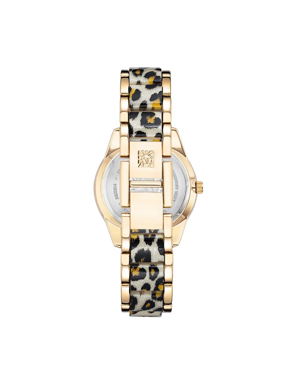 Les métaux Anne Klein Shimmer Leopard Print Resin Link Watch   | KXR-0875698